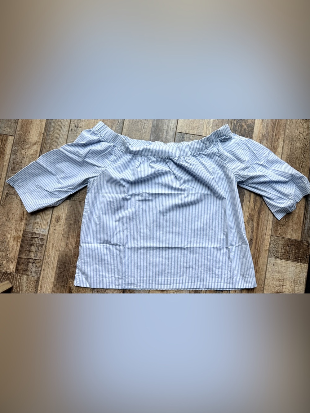 Madewell - Off-The-Shoulder Striped Top - M - Light Blue/White